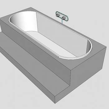 现代浴室浴缸SU模型下载_sketchup草图大师SKP模型