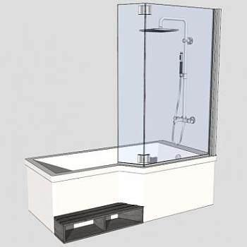 浴缸淋浴组合SU模型下载_sketchup草图大师SKP模型