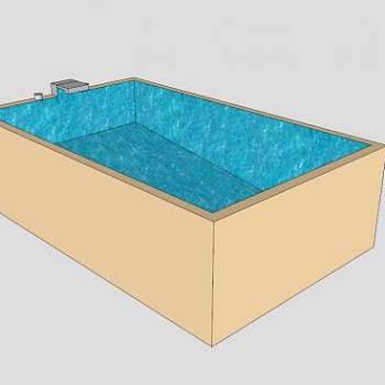 现代温泉浴缸SU模型下载_sketchup草图大师SKP模型