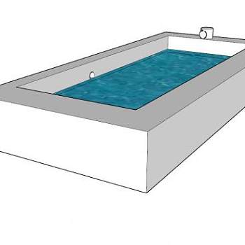 方形亚克力浴缸SU模型下载_sketchup草图大师SKP模型