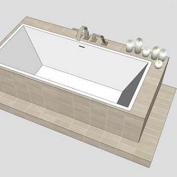 现代卫浴浴缸SU模型下载_sketchup草图大师SKP模型