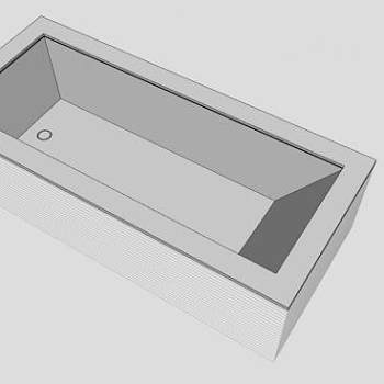 天然石白色浴缸SU模型下载_sketchup草图大师SKP模型