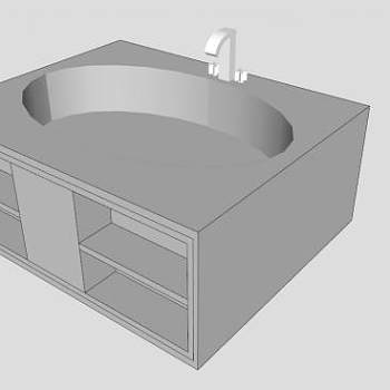 卫浴柜架台盆SU模型下载_sketchup草图大师SKP模型