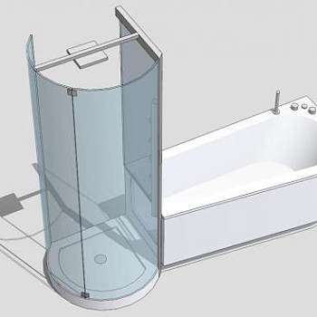 凯勒淋浴间浴缸SU模型下载_sketchup草图大师SKP模型