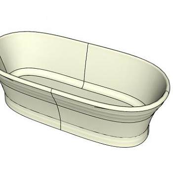 伍斯特浴盆浴缸SU模型下载_sketchup草图大师SKP模型