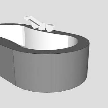 现代陶瓷浴缸SU模型下载_sketchup草图大师SKP模型