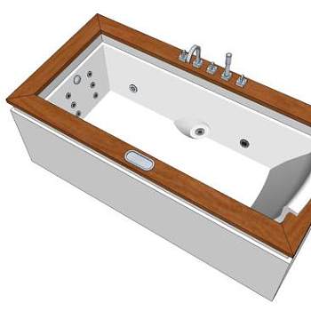 现代钢板搪瓷浴缸SU模型下载_sketchup草图大师SKP模型
