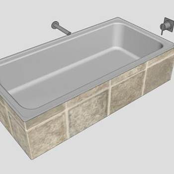 浴室水龙头浴缸SU模型下载_sketchup草图大师SKP模型