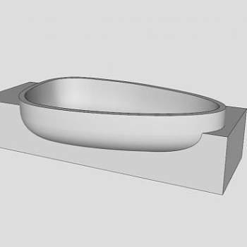 梅洛尼白色浴缸SU模型下载_sketchup草图大师SKP模型