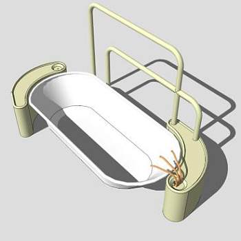 金属浴盆浴缸SU模型下载_sketchup草图大师SKP模型
