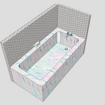 大理石浴缸SU模型下载_sketchup草图大师SKP模型