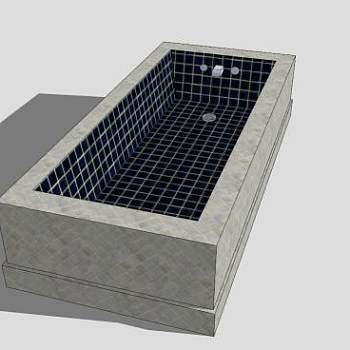 黑色马赛克浴缸SU模型下载_sketchup草图大师SKP模型