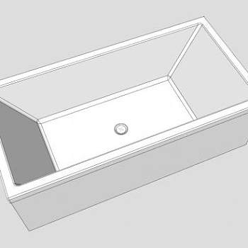 巴达伊尼白色浴缸SU模型下载_sketchup草图大师SKP模型