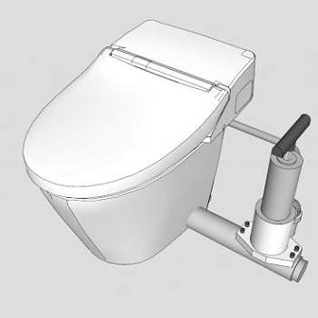 现代白色船舶厕所SU模型下载_sketchup草图大师SKP模型