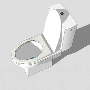 厕所白色马桶SU模型下载_sketchup草图大师SKP模型