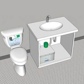 斯隆水保护系统马桶SU模型下载_sketchup草图大师SKP模型