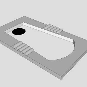 卫浴白色蹲厕SU模型下载_sketchup草图大师SKP模型