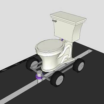 厕所赛车手插槽车马桶SU模型下载_sketchup草图大师SKP模型