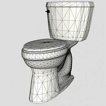 两件式厕所马桶SU模型下载_sketchup草图大师SKP模型