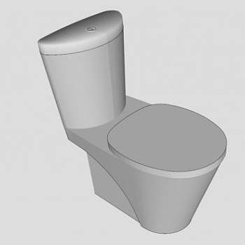 封闭式卫生间坐便器SU模型下载_sketchup草图大师SKP模型