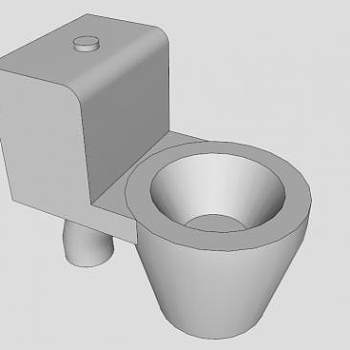 现代白色马桶便器SU模型下载_sketchup草图大师SKP模型