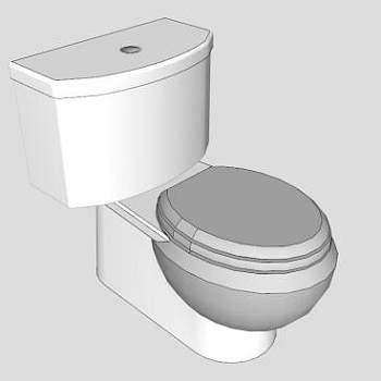 美国标准抽水马桶SU模型下载_sketchup草图大师SKP模型