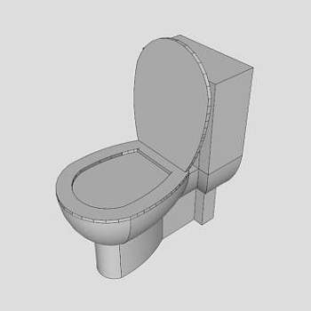 独立卫生间马桶SU模型下载_sketchup草图大师SKP模型