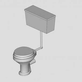 分体式白色马桶SU模型下载_sketchup草图大师SKP模型