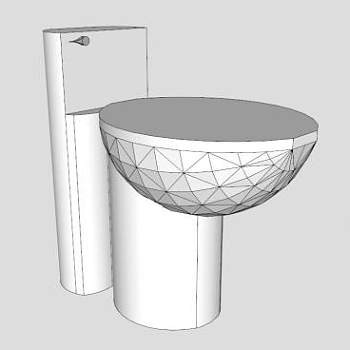 白色马桶卫浴便器SU模型下载_sketchup草图大师SKP模型