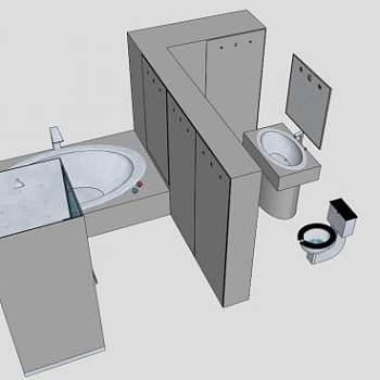 冲洗厕所马桶SU模型下载_sketchup草图大师SKP模型