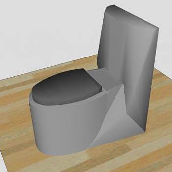 酷炫灰色马桶SU模型下载_sketchup草图大师SKP模型