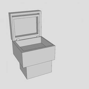 浴室厕所白色马桶SU模型下载_sketchup草图大师SKP模型