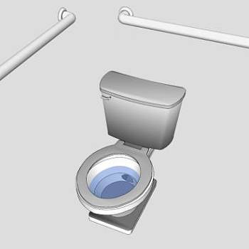 障碍厕所马桶SU模型下载_sketchup草图大师SKP模型