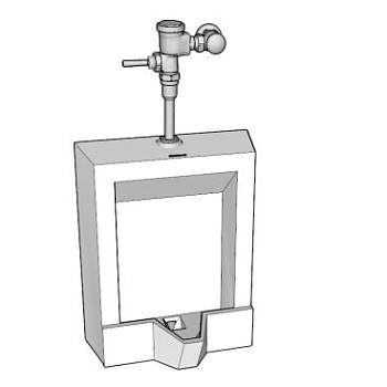 卫浴尿壶小便池SU模型下载_sketchup草图大师SKP模型