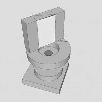 劣质厕所马桶SU模型下载_sketchup草图大师SKP模型