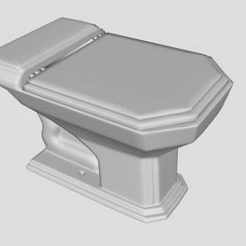 现代白色马桶坐便器SU模型下载_sketchup草图大师SKP模型