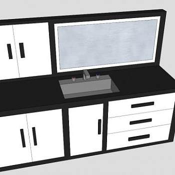 浴室台卫浴柜架SU模型下载_sketchup草图大师SKP模型