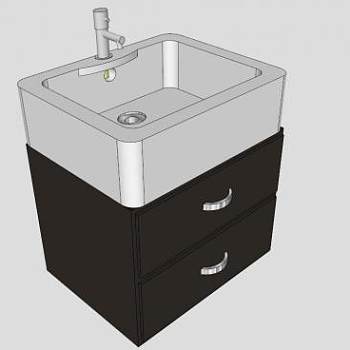 现代浴室水槽柜架SU模型下载_sketchup草图大师SKP模型