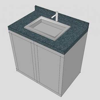 现代浴室柜水槽SU模型下载_sketchup草图大师SKP模型