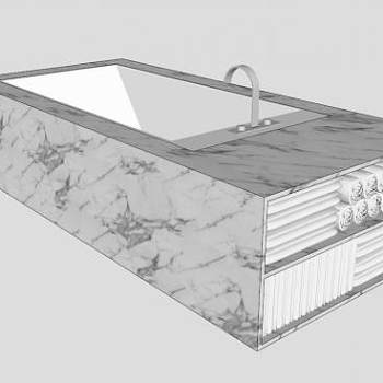 极简主义浴缸SU模型下载_sketchup草图大师SKP模型