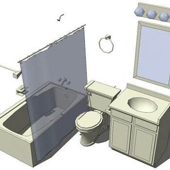 卫生间浴室设备SU模型下载_sketchup草图大师SKP模型