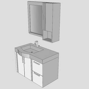 浴室水槽柜架SU模型下载_sketchup草图大师SKP模型