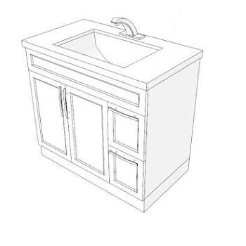 低聚浴室柜梳妆台SU模型下载_sketchup草图大师SKP模型