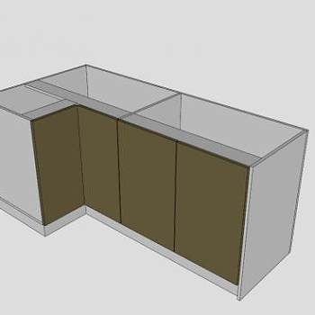 浴室柜L型柜架SU模型下载_sketchup草图大师SKP模型