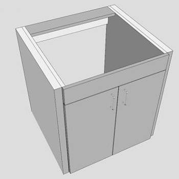 水槽底座白色卫浴柜SU模型下载_sketchup草图大师SKP模型