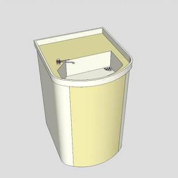 浴室水槽黄色卫浴柜SU模型下载_sketchup草图大师SKP模型