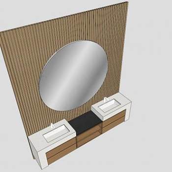 浴室两用梳妆台柜架SU模型下载_sketchup草图大师SKP模型