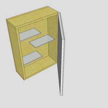 现代黄色镜柜SU模型下载_sketchup草图大师SKP模型