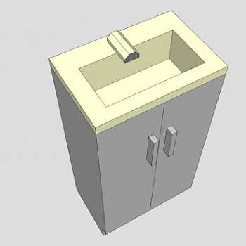 棕褐色卫浴柜架SU模型下载_sketchup草图大师SKP模型