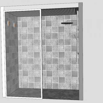 浴室沐浴桑拿SU模型下载_sketchup草图大师SKP模型